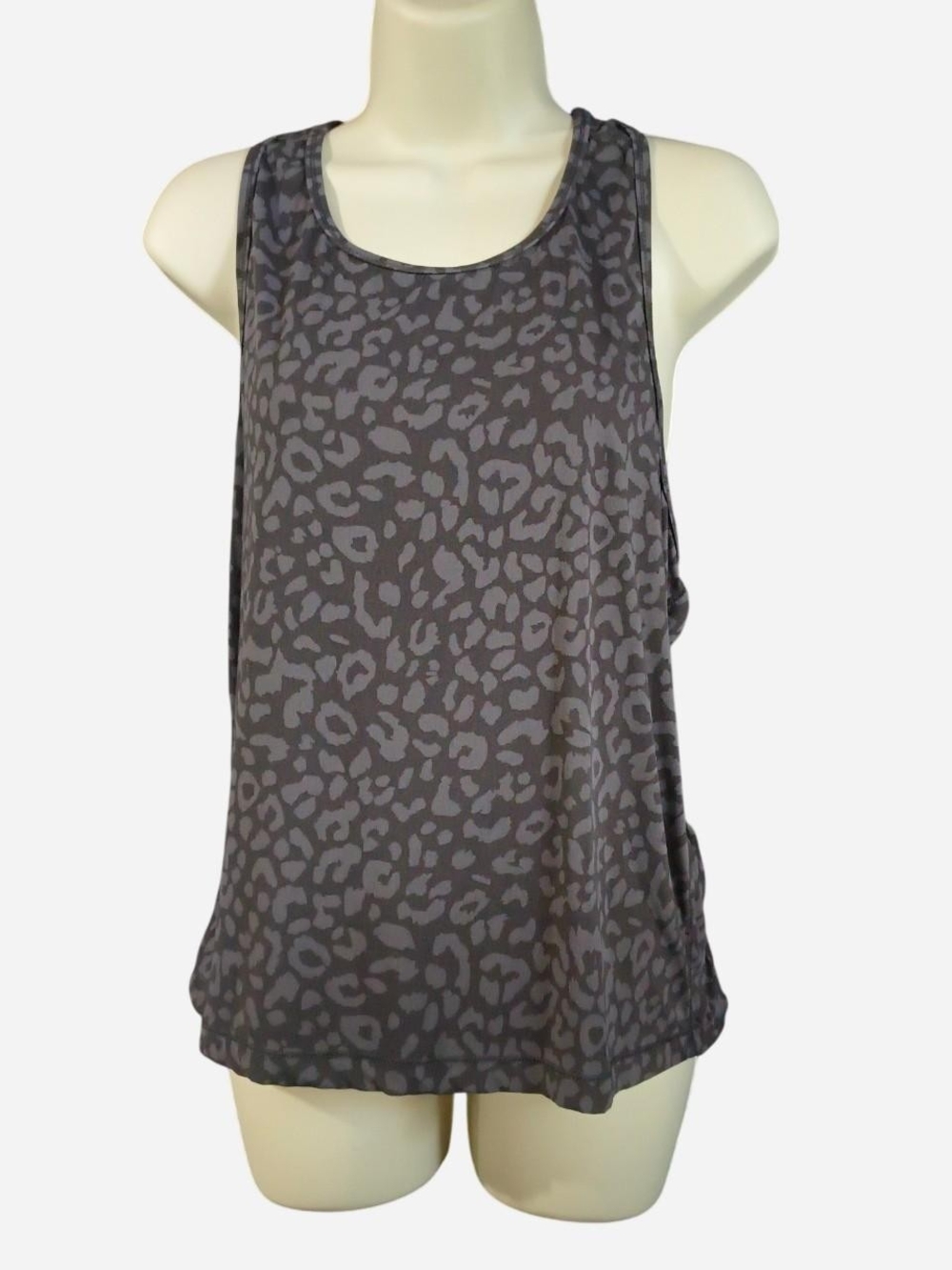 Women's Charcoal Leopard Print Scoop Neck Tank